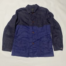 JCREW J. Crew Linen Navy Blue Chore Work Jacket Coat Deconstructed Medium M