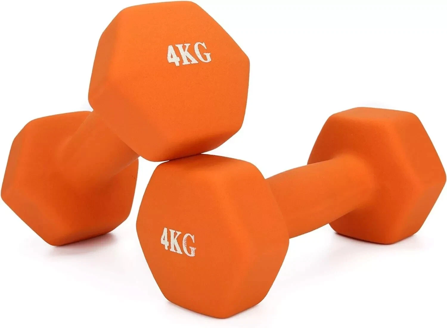 Neoprene Dumbbells 4KG Pair Hand Weights Iron Aerobic Workout Fitness Gym Orange
