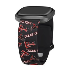 Correa de reloj Texas Tech Red Raiders HD para Fitbit Versa y Sense