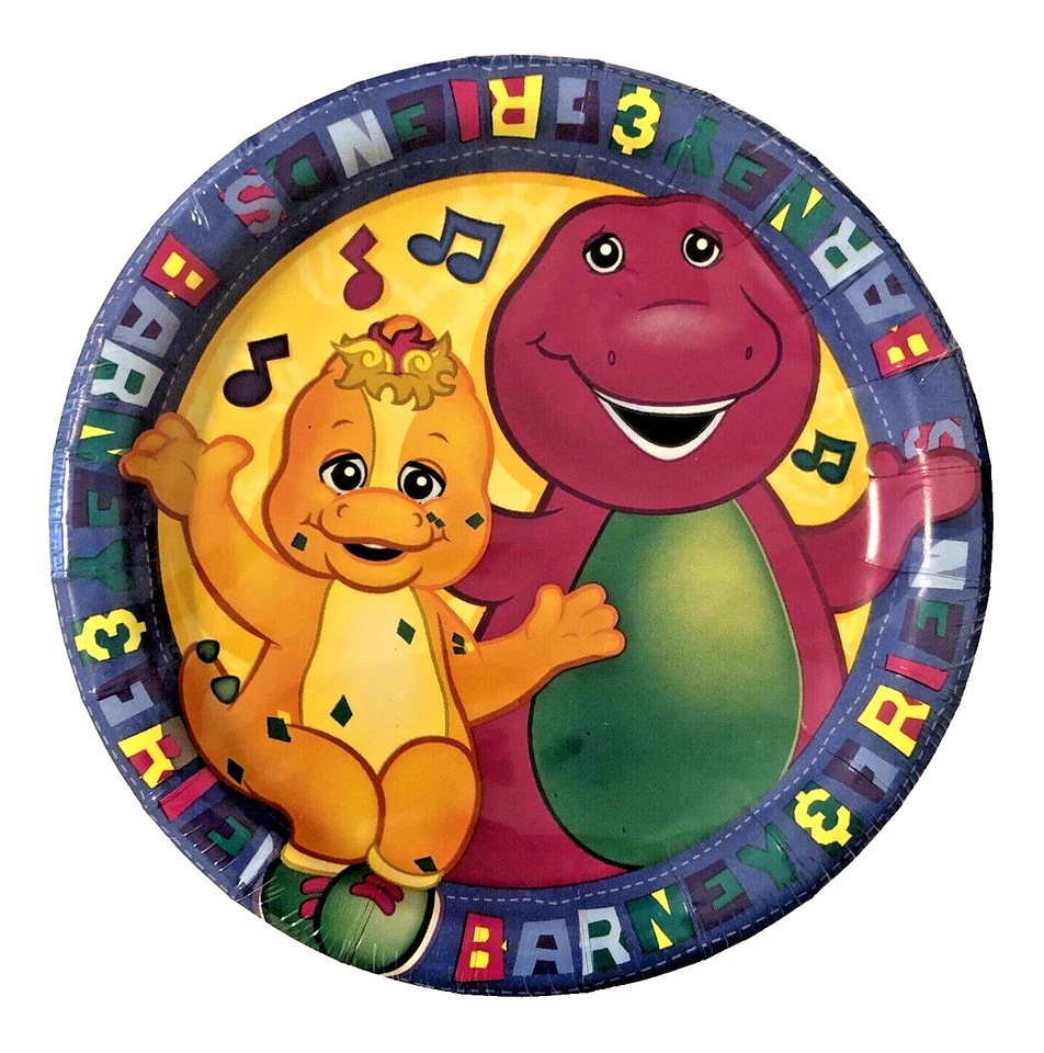 DesignWare Barney & Friends Paper Party Plates Large and Small Vintage Lot of 2 - Image 2 of 4