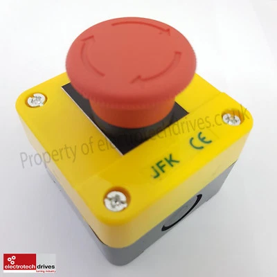 JFK Emergency stop button station, twist to release 1 N/C Contact Block UK Supplier