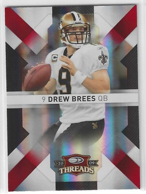 DREW BREES 2009 DONRUSS THREADS RETAIL RED NEW ORLEANS SAINTS