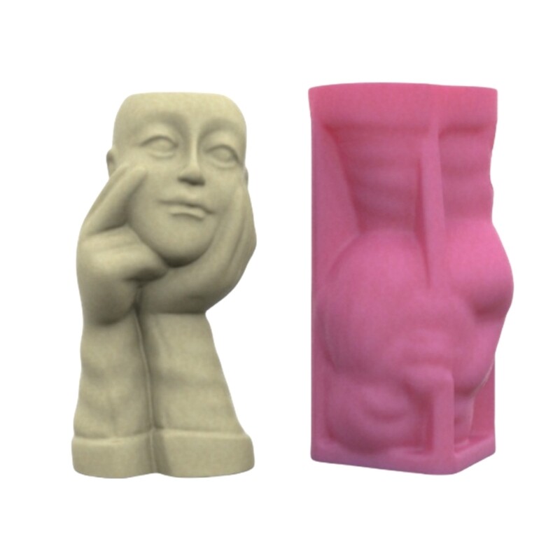 Silicone Vase Pen Holder Mold for DIY Flowerpot in Portrait Shape