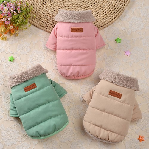 Abrigo de lana cálido para mascotas perros chaqueta de invierno ropa con cuello de piel Chihuahua - Imagen 2 de 13
