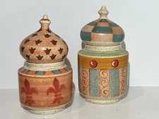 Medici by Horchow 2 Piece Canister Set Stoneware Italy