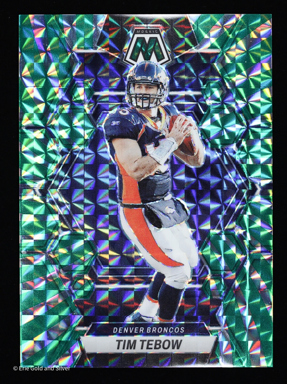2023 Panini Mosaic Tim Tebow Green Swirl #/11 - Broncos
