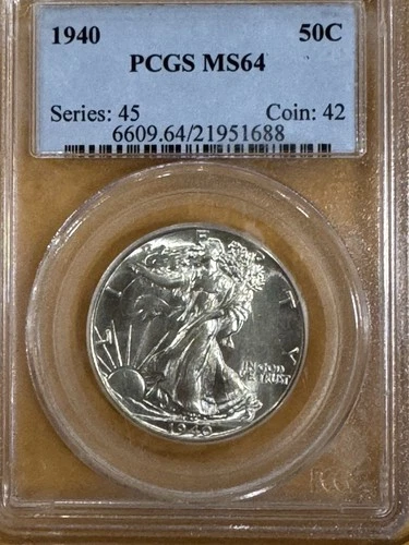 1940-P Walking Liberty Half Dollar PCGS MS64 Gorgeous Patina 50C