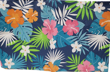 Vinyl Flannel Back Tablecloth 52"x70" Oblong, FLOWERS TROPICAL LEAVES 5, HP