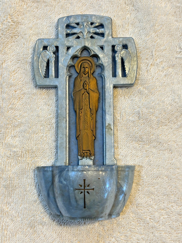 Antique Religious Holy Water Font