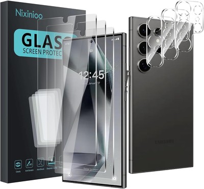 3 Pack Tempered Glass Screen Protector for Galaxy S24 Ultra 33, transparent 