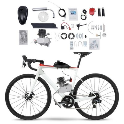 110cc 2-Takt Fahrrad Motor Kit 3KW Motorisiertes Fahrrad 55km/h Geschwindigkeit