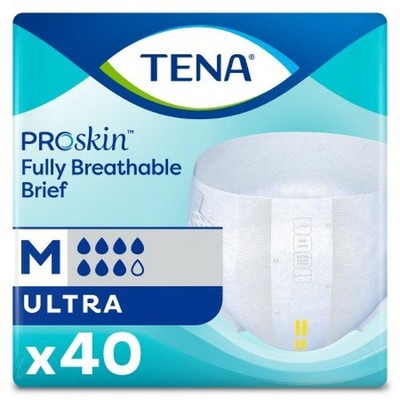 TENA ProSkin Ultra Briefs Adult Medium 34-47'' Waist Gray Unisex Heavy Absorb 40