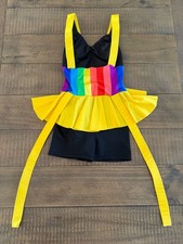 Kelle girls yellow, rainbow dance costume size MC