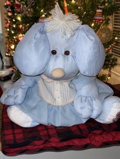 Vintage 9186 Fisher Price Puffalump Blue Dog Plush With Original Outfit