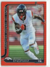2025 Topps Chrome Football Evan Engram #92 Orange Refractor /25 Broncos