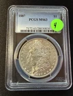 Morgan Silver Dollar PCGS MS63 1887 $1 Silver Business Strike Philadelphia
