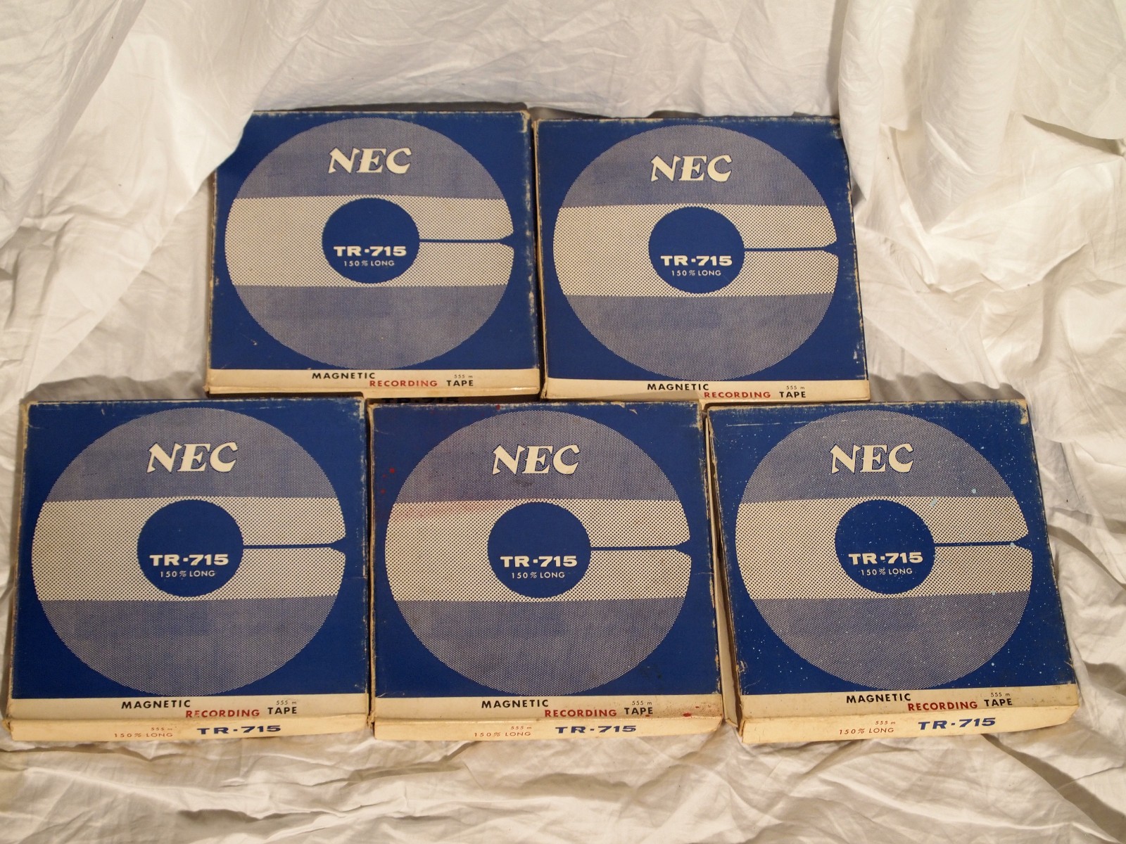 Lot 5 Vintage Reel-to-Reel Magnetic Recording Tapes Audiotape NEC Japan TR-715