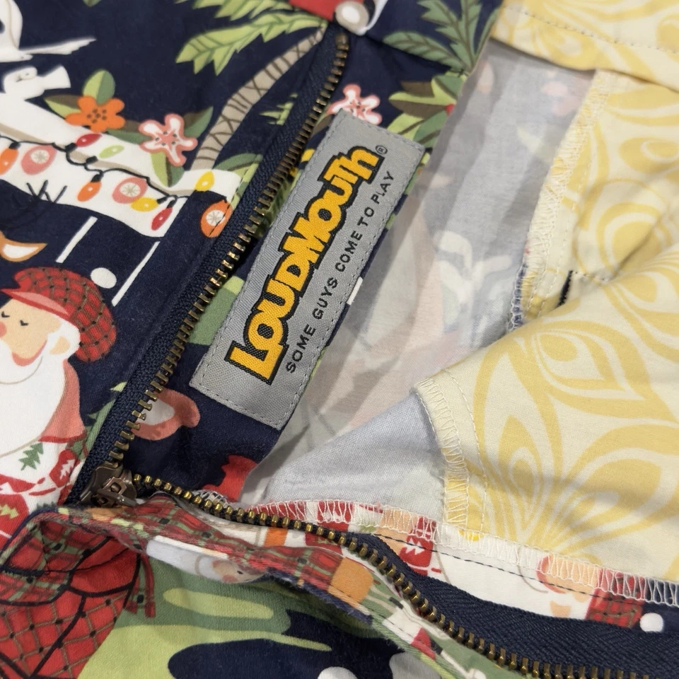 Loudmouth Men's Size 38 Christmas Santa Claus 10" Inseam Golf Chino Shorts euc - Image 2 of 4