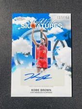 2025-26 Topps Chrome Sky Write Auto Kobe Brown #SWS-KB Blue /150 Clippers XV44