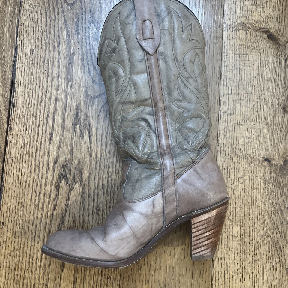 Bota de Cuero Vaquera Capezio Western, Bota de Festival de Rodeo Marrón, Para Mujer Talla 8 Foto 3 de 4