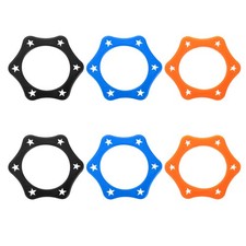 6 Pack 1.34" Hexagonal Rubber Mic Rolling Ring, Black/Orange/Blue