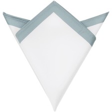 Mens Contrast Color Lightweight White Pocket Squares for Formal Wedding One S...