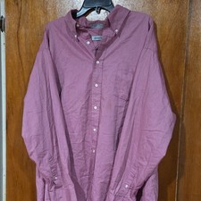 Arrow Dover Oxford Men's Pink Long Sleeve Button-Up Shirt 19-36 Tall Ro29