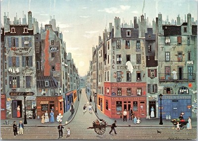 Michel Delacroix ''Sunrise'' Paris Street Scene - 4x6 Art Reprint Postcard