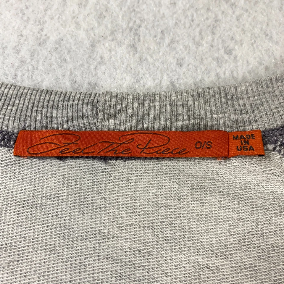 Suéter Feel The Piece para mujer talla única gris cuello redondo manga larga elástico nuevo sin etiquetas Foto 4 de 4