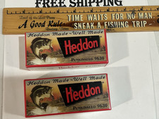 LOT OF 2 EMPTY Heddon Fishing Lure Boxes:  FOR REPRODUCTION Pumpkinseed LURES