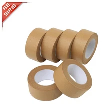 High Quality Brown Kraft Gummed Packing Tape, 6 Rolls 2in x 55 Yards, Writable