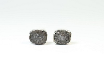 2 x Ohrstecker Rohdiamant / 925. Sterlingsilber / neu