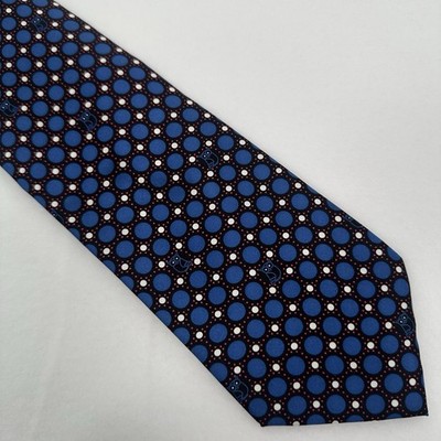 Vera Bradley for Baekgaard Mens Blue Geometric Night Owl Necktie 100% Silk Tie