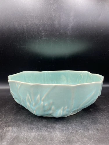 1940’s NM Nelson McCoy USA Pottery Green Glaze Center Bowl Planter