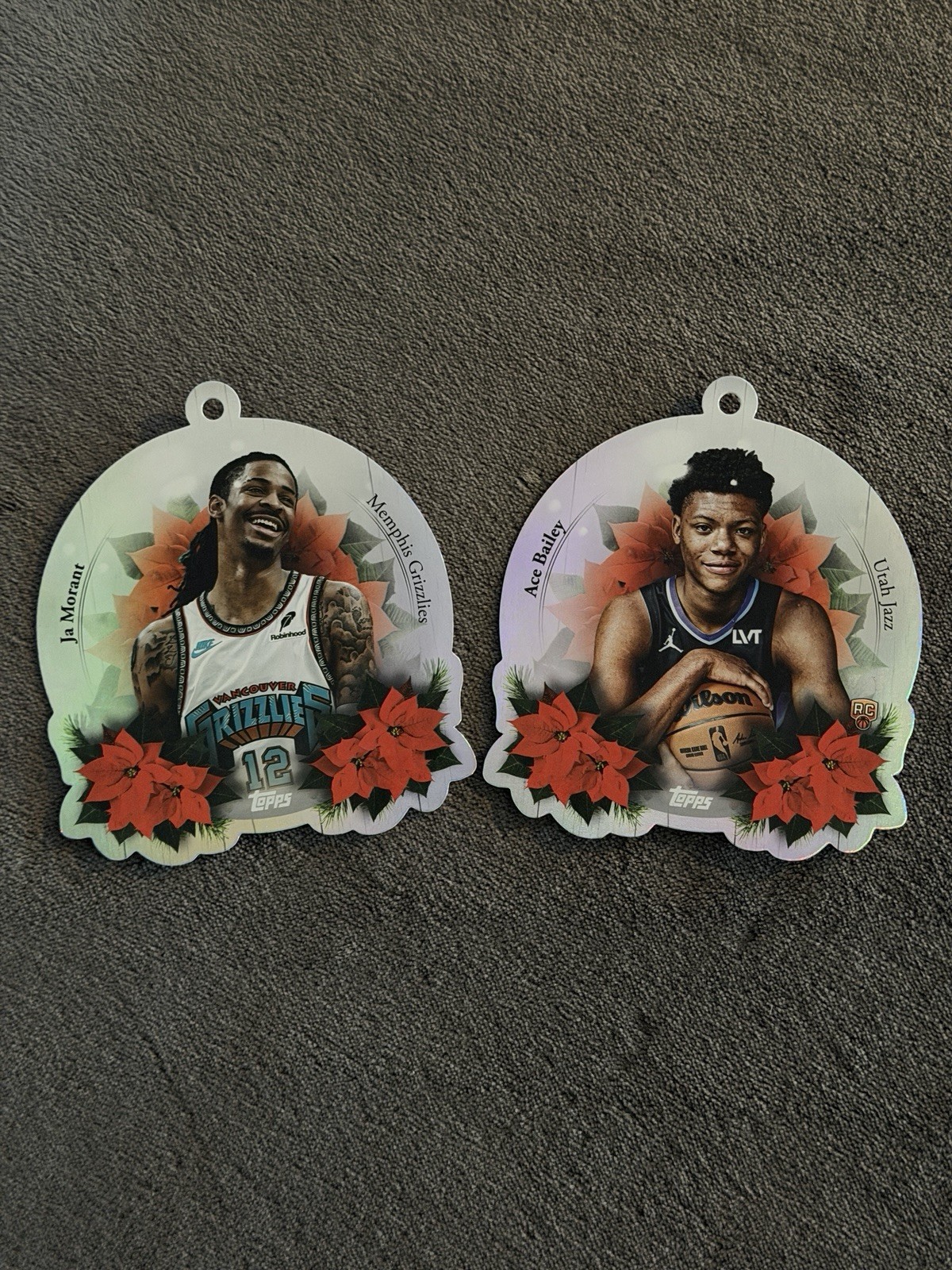 2025-26 Topps Holiday Basketball Die-Cut Ornaments RC Ace Bailey & Ja Morgan’s