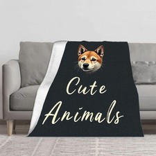 Durable Soft  Warm Flannel Blanket - Cozy Dog Pattern Design for Sofa Travel