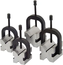 8PC V-Block and Clamp Set Hardened Steel 90 Degree Angle 2 PAIRS