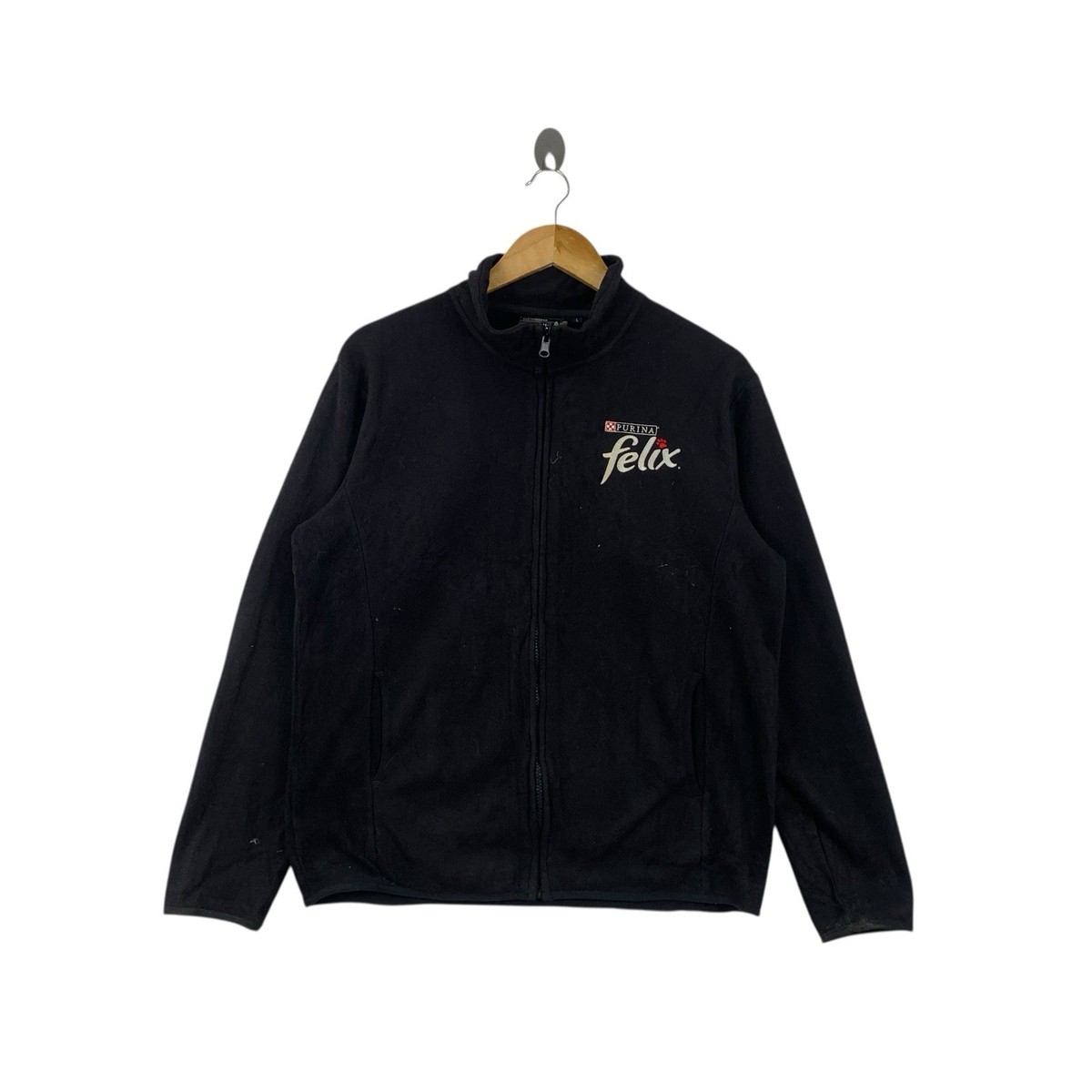PURINA FELIX CAT Food Embroidered Fleece Zipper Jacket Outdoor
