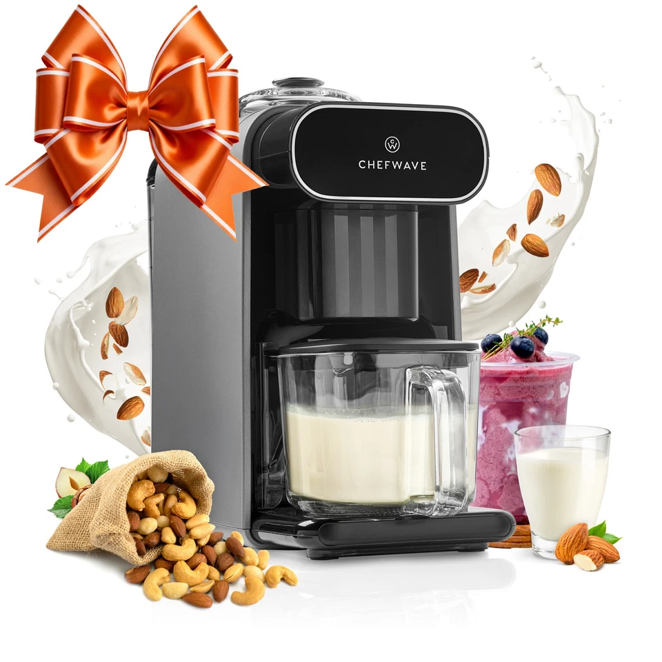 ChefWave Milkmade Non-Dairy Milk Maker Auto-Clean Nut Platter