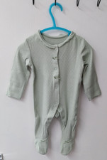 George Babygrow Sleepsuit 0-3 Months Baby Girls Green Polka Dot Long Sleeve Bows