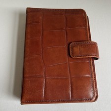 Microfile Chestnut Brown Croc Leather Personal Organiser Koloman Handler Filofax
