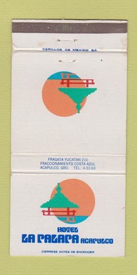 Matchbook Cover - Hotel La Palapa Acapulco Mexico 30 Strike