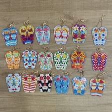 Summer and Beach Themed Flip Flop Keychain Homemade Message to Select Option