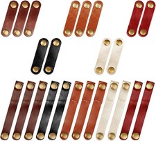 Organizador de cables cuero con correas, reutilizable, con puerto USB, multiusos