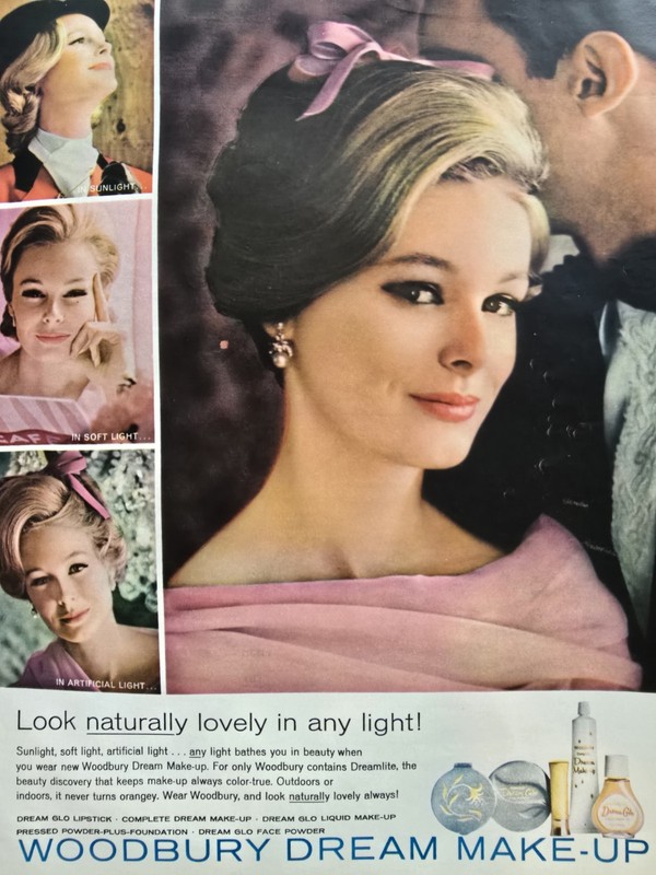 1963 Woodbury Dream Make-up Woman Lovely in any light Vintage Cosmetic Ad 