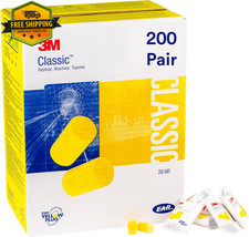 Foam Ear Plugs 200 Pairs Noise Reduction NRR 29 Disposable Sleep Work