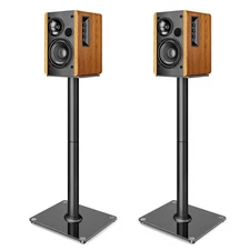 Speaker Stands Pair for Surround Sound,55 LBS Capacity,30.1 inch Floor Booksh...