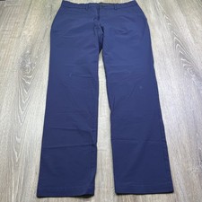 KJUS Mens Navy Blue Flat Front Ike Regular Fit Chino Pants Size 36x32