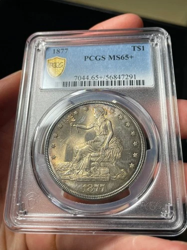 1877 PCGS MS65+ Trade Dollar Original Toning WOW!