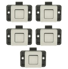 5PCS Cabinet Latch Lock, Keyless, Push Button, Pearl Nickle, RV, Camper, Boat